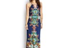 sapphire and turquoise boho style maxi dress